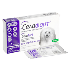 Краплі Селафорт для собак, спот-он 30 мг (2,6-5 кг) №1 (аналог Стронгхолда)