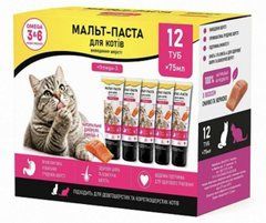 Мальт - паста д/котів для виведення шерсті +Omega3 75мл